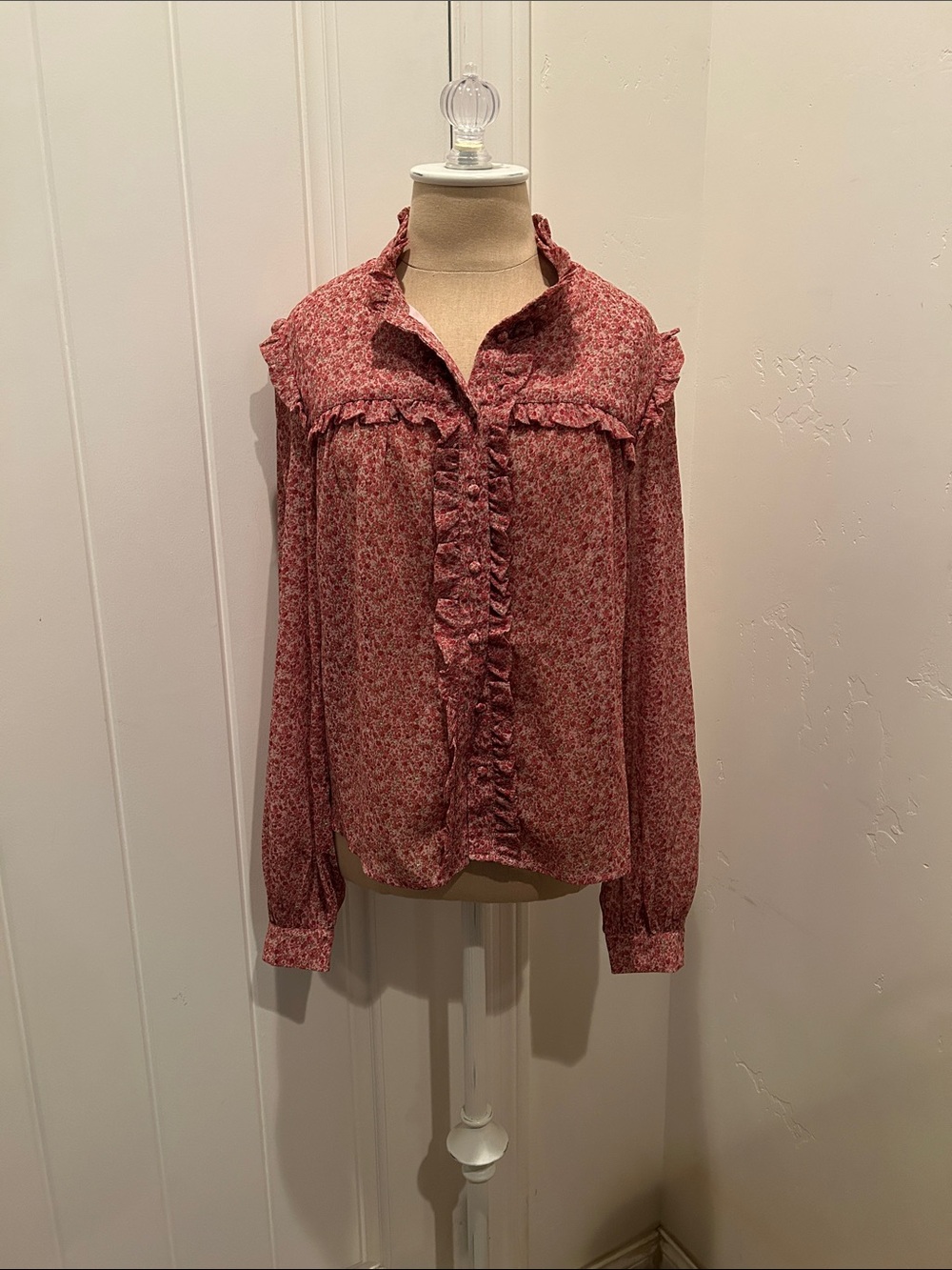 Bardot Women's Floral Ruffle Button-Up Blouse